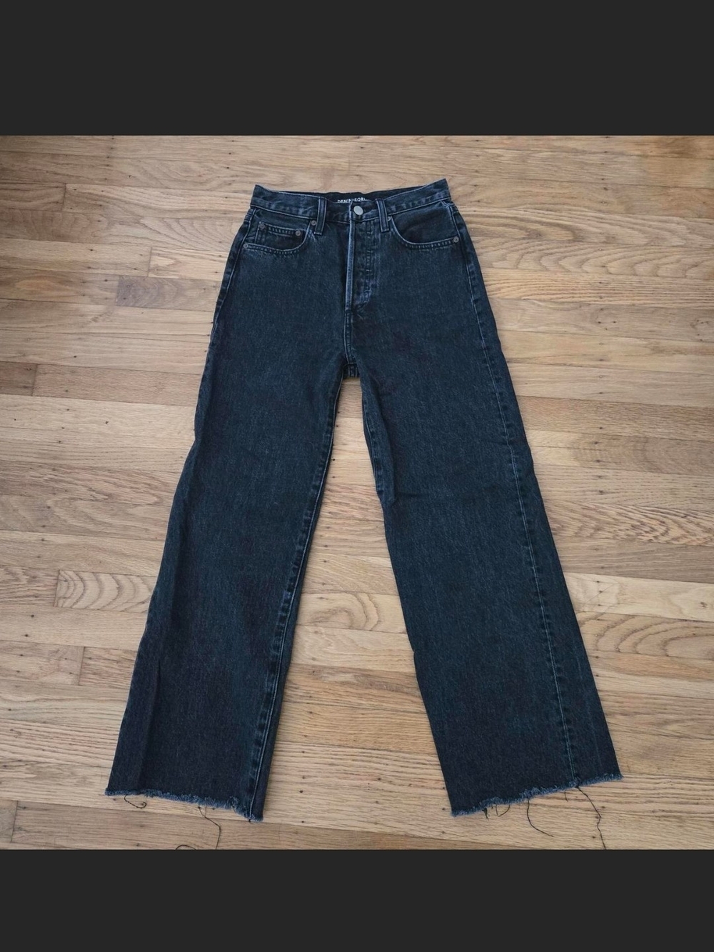 ARTIZIA BLACK 35DENIM FORUM THE FARRAH WIDE-LEG JEANS